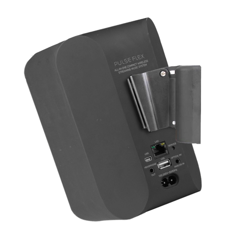 Zwarte muursteun voor Bluesound Pulse Flex