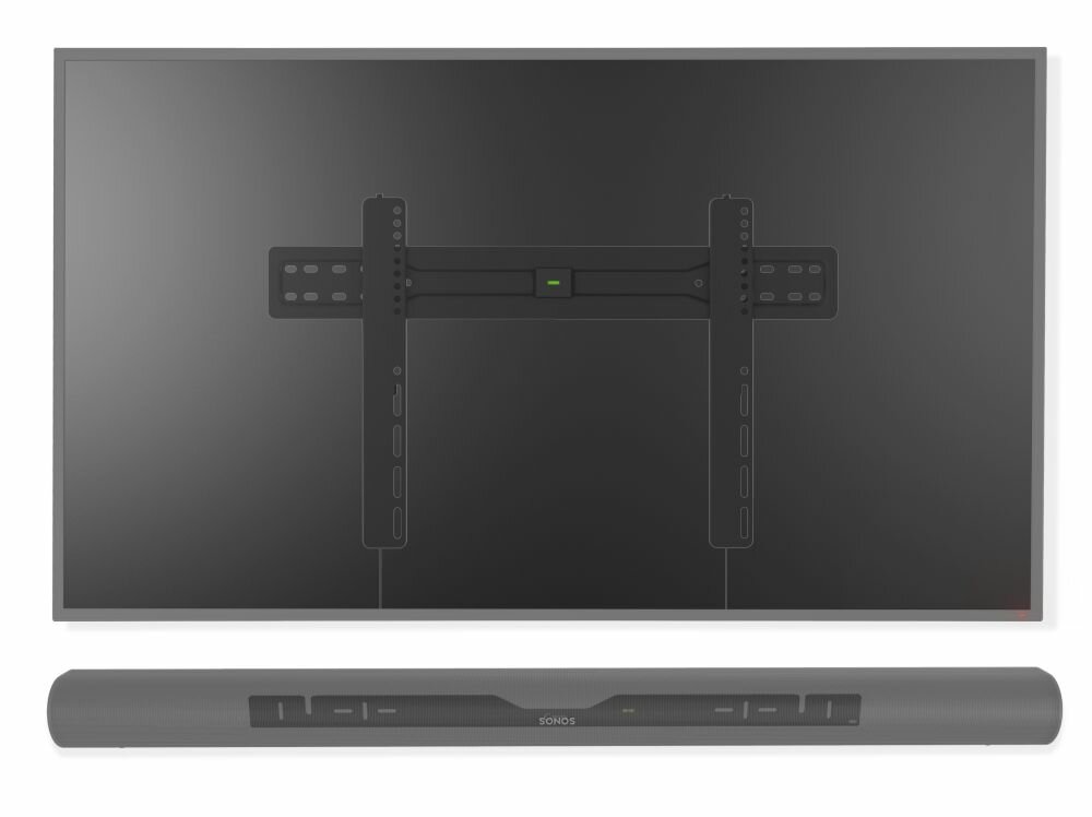 CC-WMF204-CMSARCB Cavus vaste muursteun voor 37 - 70 Inch TV en zwarte Sonos ARC doorschijnend