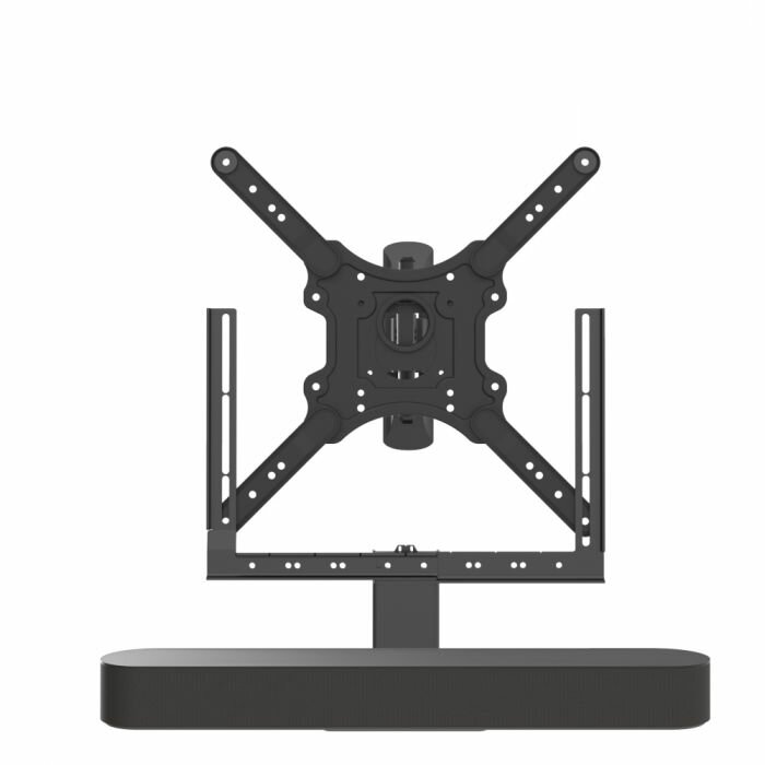 Cavus zwarte draaibare muursteun voor 32 - 55 Inch TV en Sonos Beam vooraanzicht