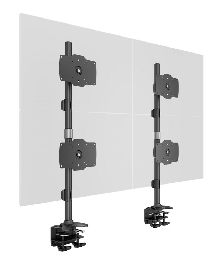 Multibrackets Monitorsteun - VESA Desktopmount Quad Vertical Desk Clamp 24-32&#039;&#039;