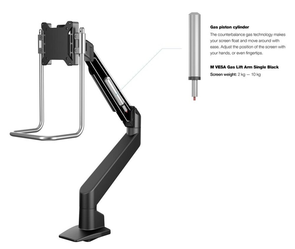 Multibrackets Monitorsteun - VESA Gas Lift Arm Single met hendel  [zwart]