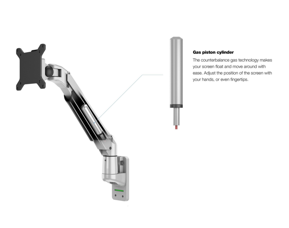 Multibrackets Monitorsteun - VESA Gas Lift Arm Wall Basic  [zilver]