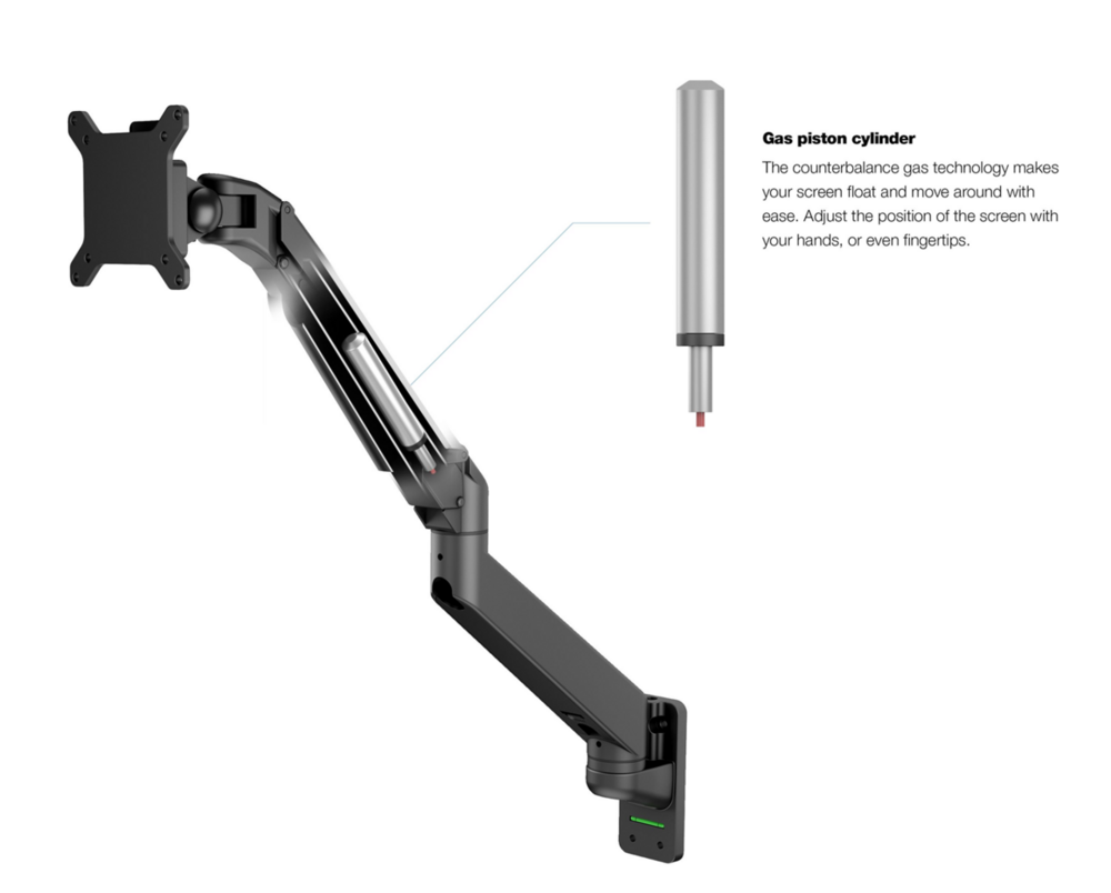 Multibrackets Monitorsteun - VESA Gas Lift Arm Wall Single [zwart]