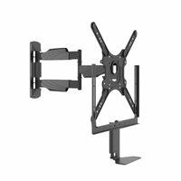 Cavus zwarte draaibare muursteun voor 32 - 55 Inch TV en Sonos Beam schuinaanzicht
