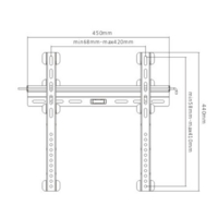 Afmetingen Cavus WMF044 vlakke muursteun voor 32 - 70 Inch TV