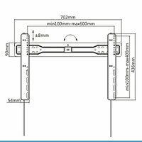 Afmetingen Cavus WMF204 Premium vlakke muursteun voor 37 - 70 inch TV