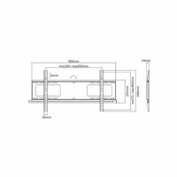 Afmetingen Cavus WMF006 vlakke muursteun voor 43 - 100 Inch TV