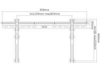 Afmetingen Cavus WMF084 vlakke muursteun voor 37 - 70 Inch TV