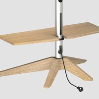 Cavus vloerstandaard CROSS eiken 100 cm RVS achterzijde doorvoer kabelmanagement