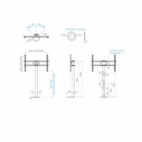 Cavus vloerstandaard MOUNT 100 cm RVS schema