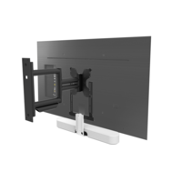 Frame voor witte Sonos Beam - voorbeeld op draaibare muurbeugel achterzijde