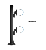 Multibrackets Monitorsteun - VESA Grommet Base HD Dual Vertical Widescreen 32-50&#039;&#039;