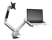 Multibrackets Monitorsteun - VESA Gas Lift Arm Dual Arm met Laptop Houder [zilver]