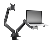 Multibrackets Monitorsteun - VESA Gas Lift Arm Dual Arm met Laptop Houder [zwart]