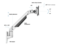 Multibrackets Monitorsteun - VESA Gas Lift Arm Wall Basic  [zilver]