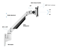 Multibrackets Monitorsteun - VESA Gas Lift Arm Wall Basic [wit]