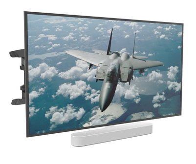 Cavus draaibare muurbeugel voor 37 - 65 Inch TV en witte Sonos Beam