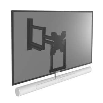 Cavus draaibare muursteun voor TV en witte Sonos ARC