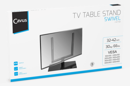 Cavus draaibare TV tafelstandaard voor 32 - 42 Inch TV verpakking