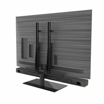 Achterzijde Cavus draaibare TV tafelstandaard met frame voor Harman Kardon Citation Bar en 43- 60 inch TV&#039;s