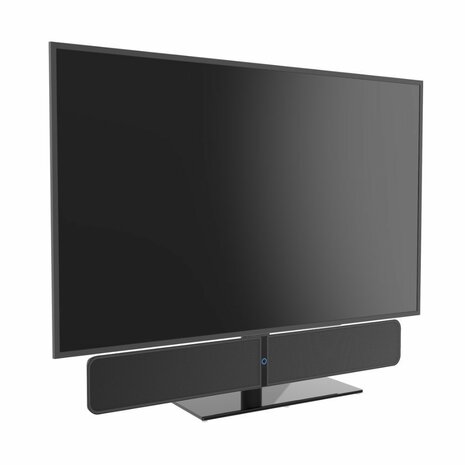 Cavus draaibare TV tafelstandaard met frame voor Bluesound Pulse 2i Soundbar en 43- 60 inch TV's Totaalbeeld
