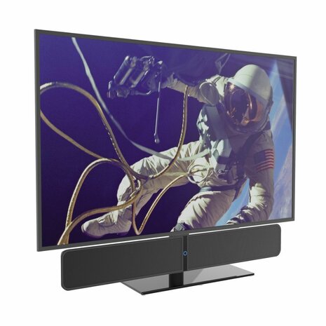 Cavus draaibare TV tafelstandaard met frame voor Bluesound Pulse 2i Soundbar en 43- 60 inch TV's sfeerbeeld