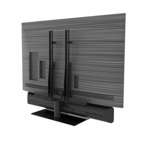 Achterzijde Cavus draaibare TV tafelstandaard met frame voor Bluesound Pulse 2i Soundbar en 43- 60 inch TV's