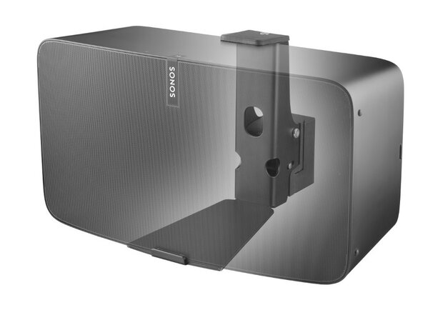 Cavus muursteun voor zwarte Sonos FIVE en Play:5 horizontaal