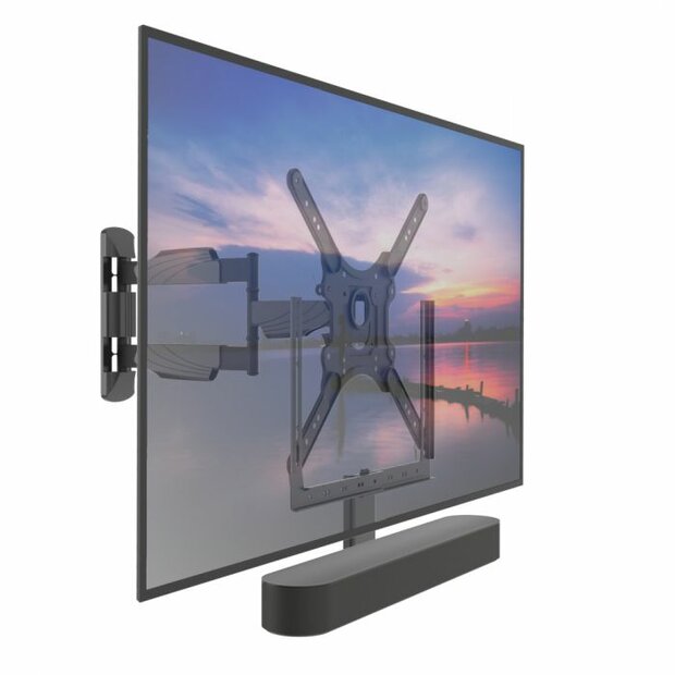 Cavus zwarte draaibare muursteun voor 32 - 55 Inch TV en Sonos Beam