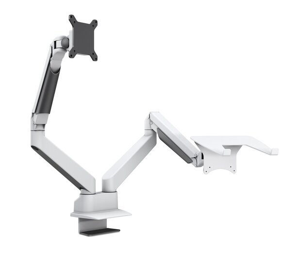 Multibrackets Monitorsteun - VESA Gas Lift Arm Dual Arm met Laptop Houder [wit]