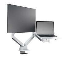 Multibrackets Monitorsteun - VESA Gas Lift Arm Dual Arm met Laptop Houder [wit]