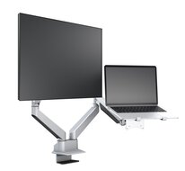 Multibrackets Monitorsteun - VESA Gas Lift Arm Dual Arm met Laptop Houder [zilver]
