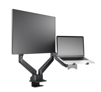 Multibrackets Monitorsteun - VESA Gas Lift Arm Dual Arm met Laptop Houder [zwart]