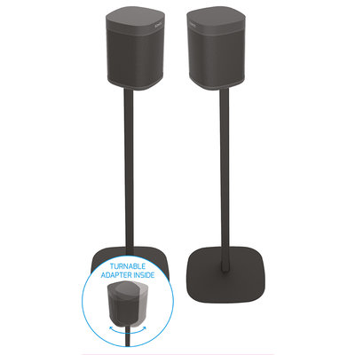 Cavus set zwarte draaibare vloerstandaards voor Sonos ONE